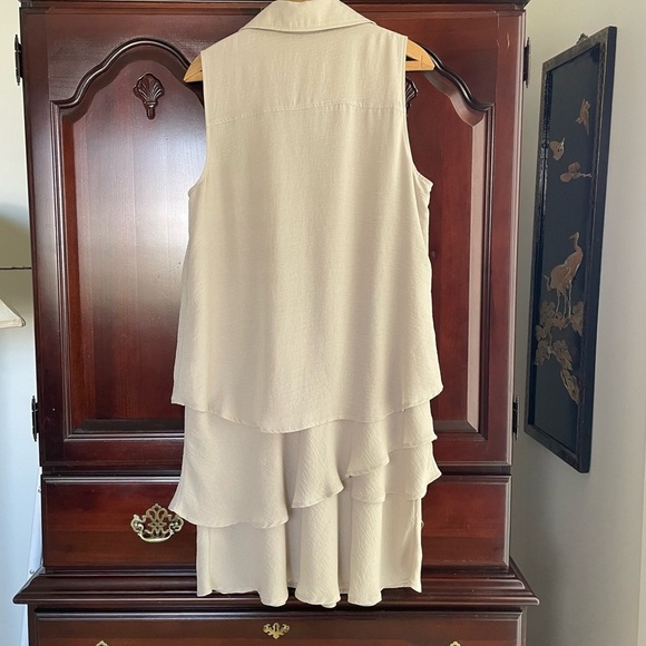 Joseph Ribkoff Champagne coloured sleeveless dress size 14 - Picture 6 of 13